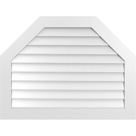Ekena Millwork Octagonal Top Surface Mount PVC Gable Vent w/ 3-1/2"W x 1"P Standard Frame, 42"W x 32"H GVPOT42X3201SN